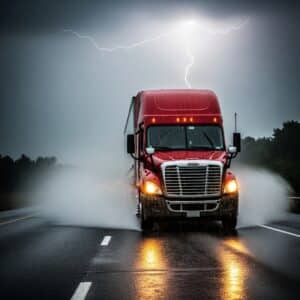 Truck Driving in bad weather