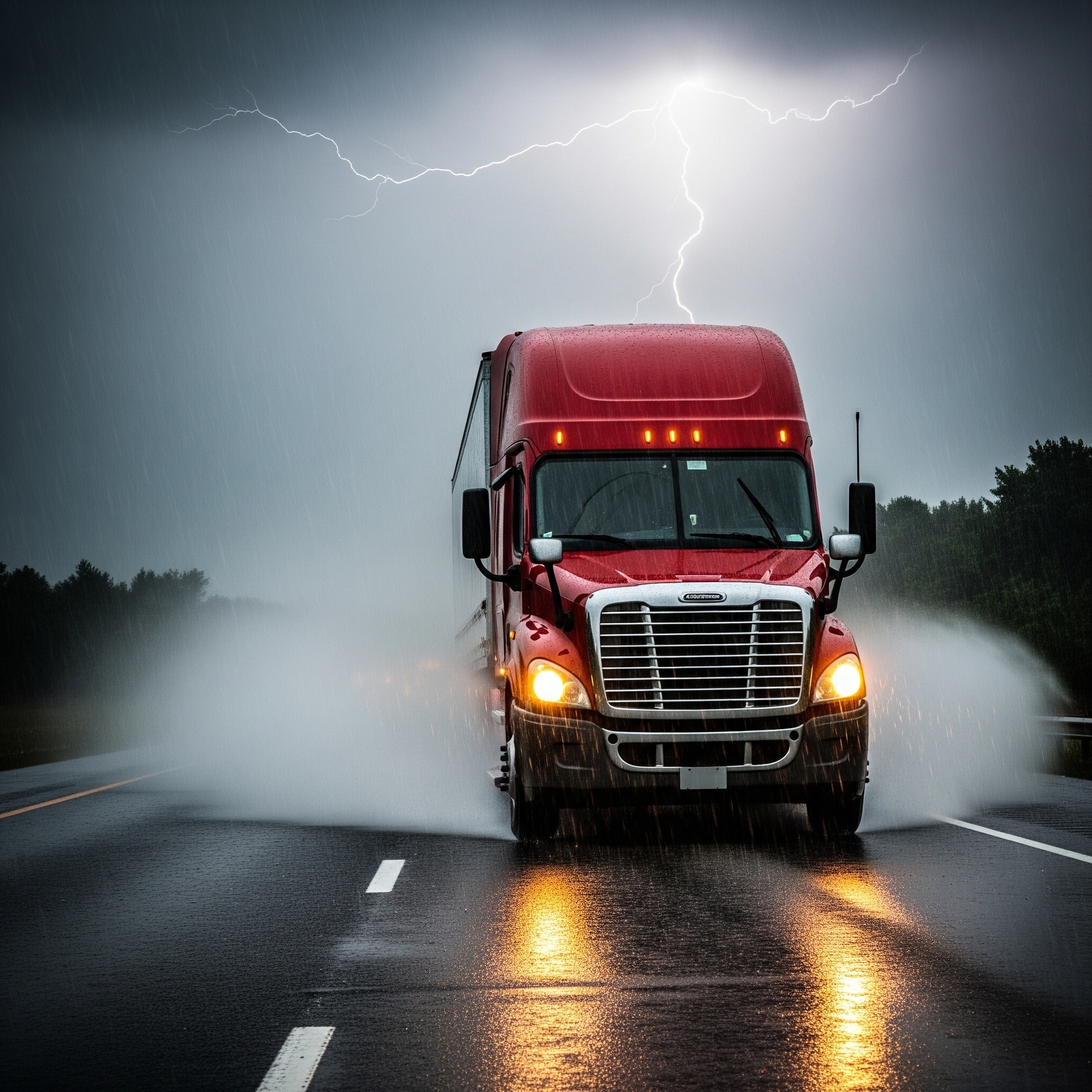 Truck Driving in bad weather